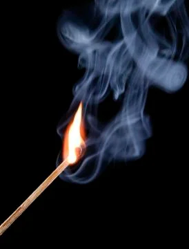 MATCH FLAME AND SMOKE Stock Photos