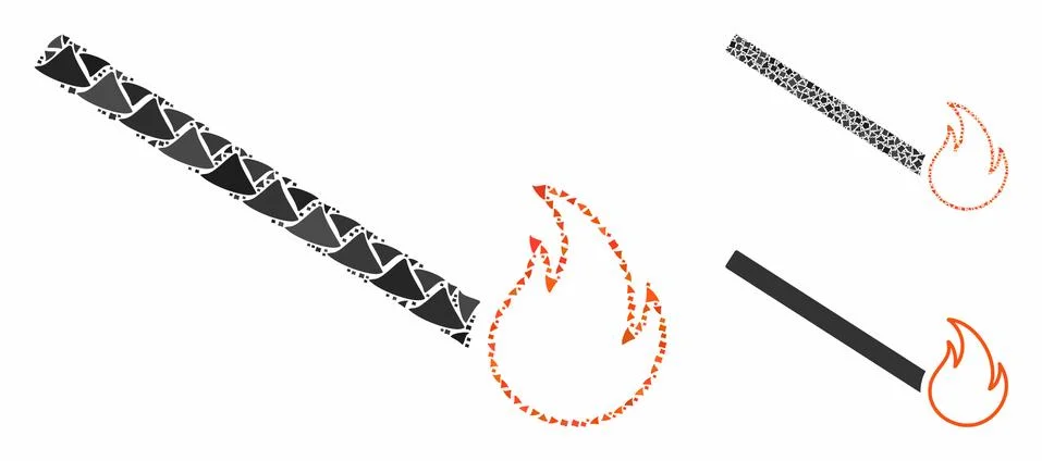 Match flame Mosaic Icon of Bumpy Pieces Stock Illustration