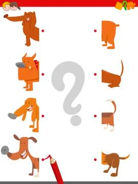 Match the halves of dogs Illustrazione stock