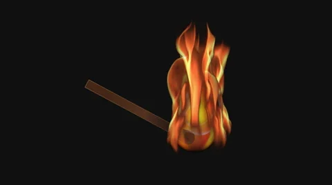 Match head lighting and burning in slow motion shot on black background Stock Footage 66731075