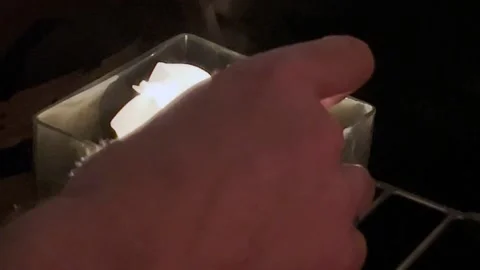 Match Head Lighting Close-up Macro With Single Candle Flame Isolated Stock Footage 233761777