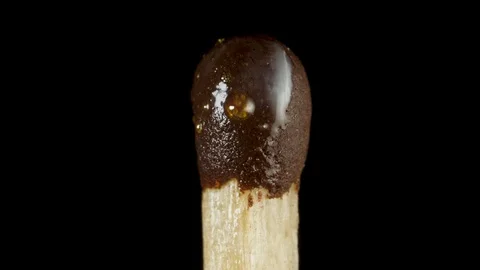 The match is ignited by its own in macro Stock Footage 119026043