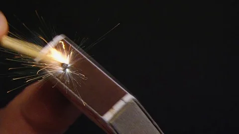 Match ignition on a dark background Stock Footage 106502233