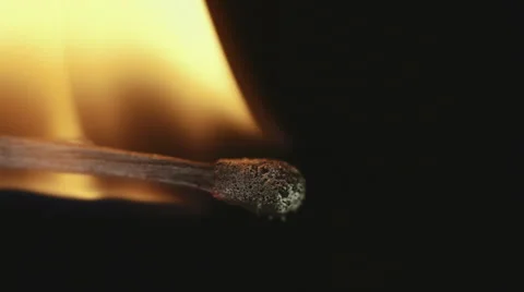 Match inginiting burning extreme macro close up background Stock Footage 45436952