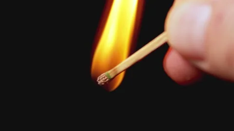 Match Lighting And Burning Stock Footage 234242207