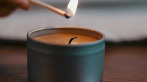 Match lighting candle, close up Stock-Footage 60951150