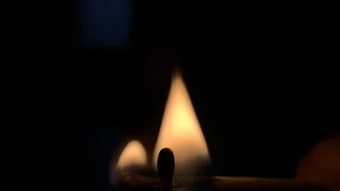 Match lighting with jet flame lighter. Match lighting and burn. Slow Motion 库存影片 123010665