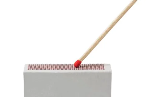 Match lit on a Matchbox 写真素材