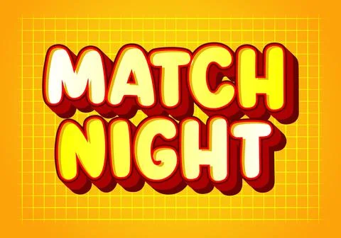 Match night retro text on orange background Stock Illustration