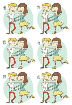 Match Pairs Visual Game: Dance Stock Illustration