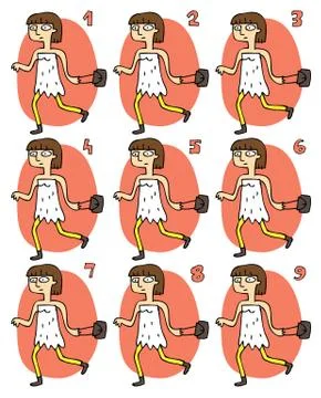 Match Pairs Visual Game: Going out Stock Illustration