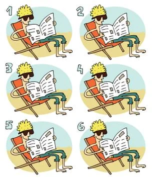Match Pairs Visual Game: Reading Stock Illustration