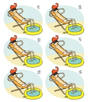 Match Pairs Visual Game: Small Pool Stock Illustration