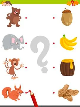 Match pictures educational activity Stock Illustration