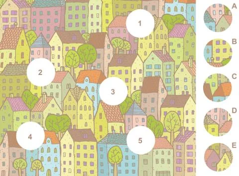 Match pieces, visual game Stock Illustration
