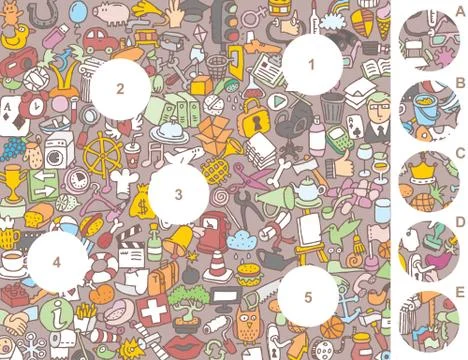 Match pieces, visual game Stock Illustration