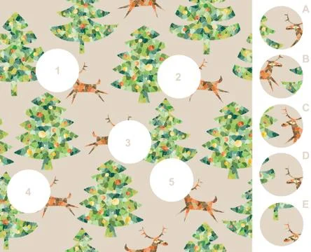 Match pieces, visual game Stock Illustration