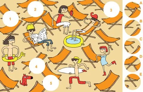 Match pieces, visual game Stock Illustration