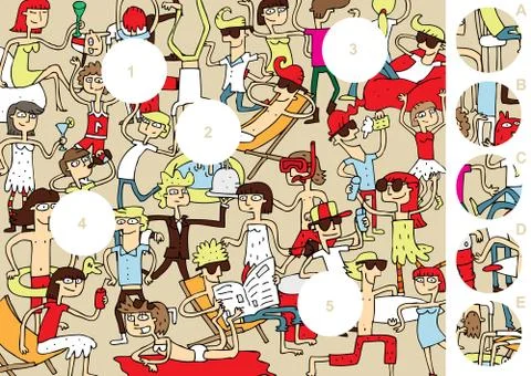 Match pieces, visual game イラスト素材