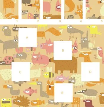 Match pieces, visual game Stock Illustration