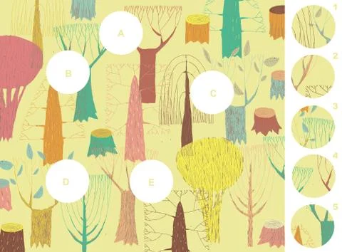 Match pieces, visual game Stock Illustration