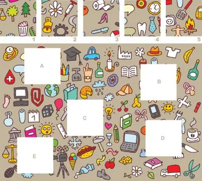 Match pieces, visual game Stock Illustration