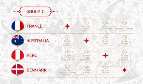 Match schedule group C, vector illustration Illustrazione stock