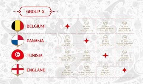 Match schedule group G, vector illustration Stock Illustration