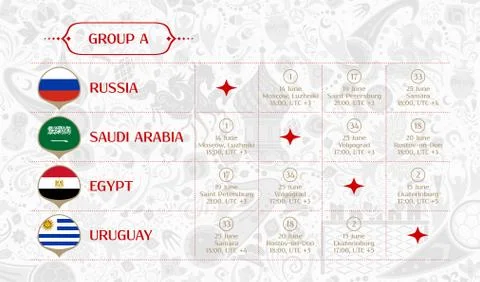 Match schedule group A, vector illustration Stock Illustration