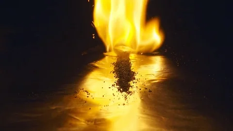 The match set fire to a gunpowder track Stock Footage 82714547