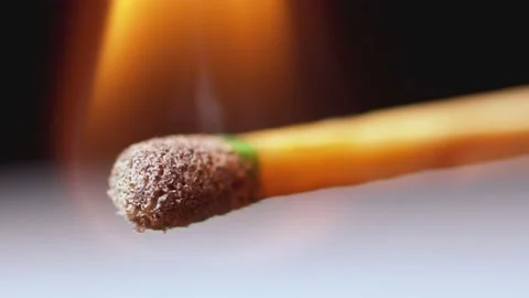 Match Stick Burn Down close-up Stock Footage 234242419