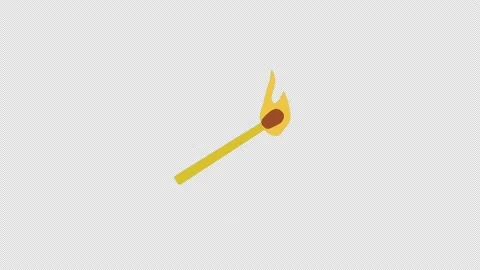 match stick burning with fire flame icon... | Stock Video | Pond5