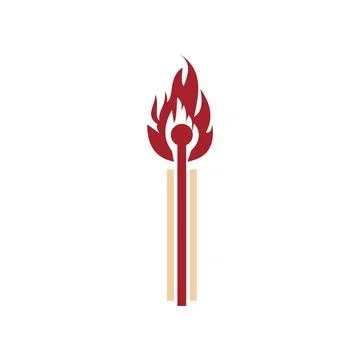 Match stick icon logo design template Stock Illustration