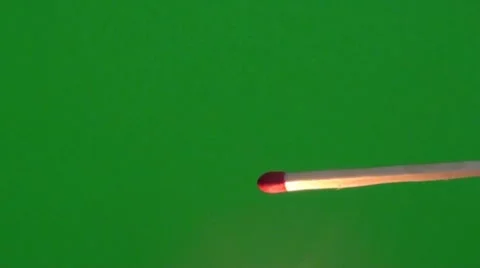 Match stick igniting green screen Stock Footage 8549230