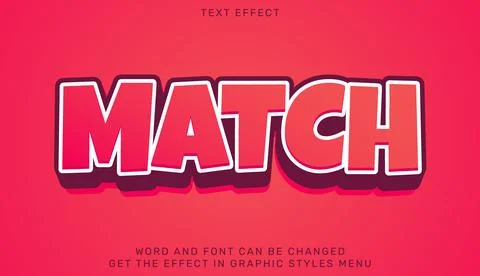Match text effect template in 3d design Stock Illustration