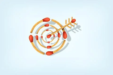 Match on white Stock Illustration