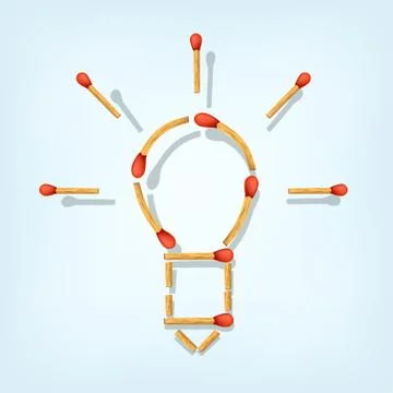 Match on white Stock Illustration