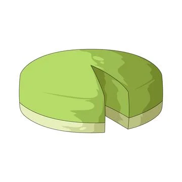 Matcha cheesecake illustration Stock Illustration