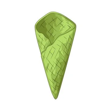 Matcha cone illustration Stock Illustration