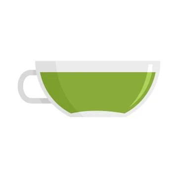 Matcha cup of tea icon, flat style Stock Illustration