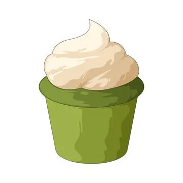 Matcha cupcake illustration Stock Illustration