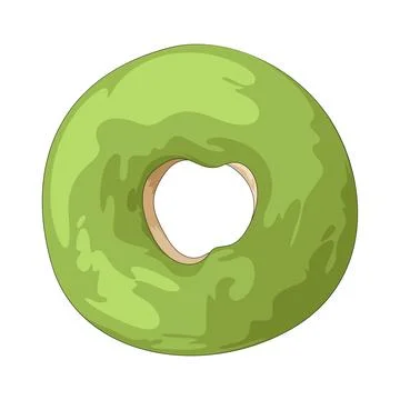 Matcha donut illustration Stock Illustration