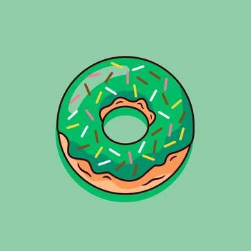 Matcha Doughnut Stock Illustration