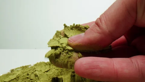 Matcha green tea cooking process, japanese powder green tea in a bowl with Stock Footage 309631147