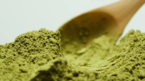 Matcha green tea cooking process, japanese powder green tea in a bowl with Stock Footage 309633782