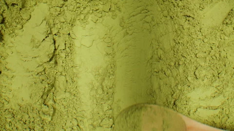 Matcha green tea cooking process, japanese powder green tea in a bowl with Stock Footage 309638065