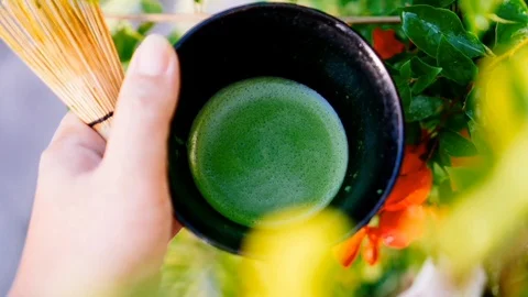 Matcha Green Tea Stock Footage 127272676