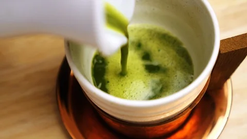 Matcha Green Tea Stock Footage 127295411