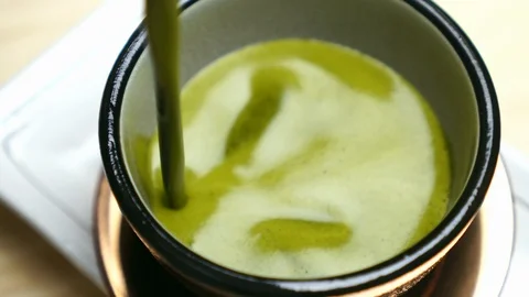Matcha Green Tea Stock Footage 127295443