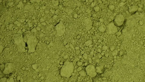 Matcha green tea powder close up, rotation Stock Footage 335505196